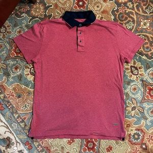 Rodd & Gunn Red Knit Polo Blue trim medium Sports fit
